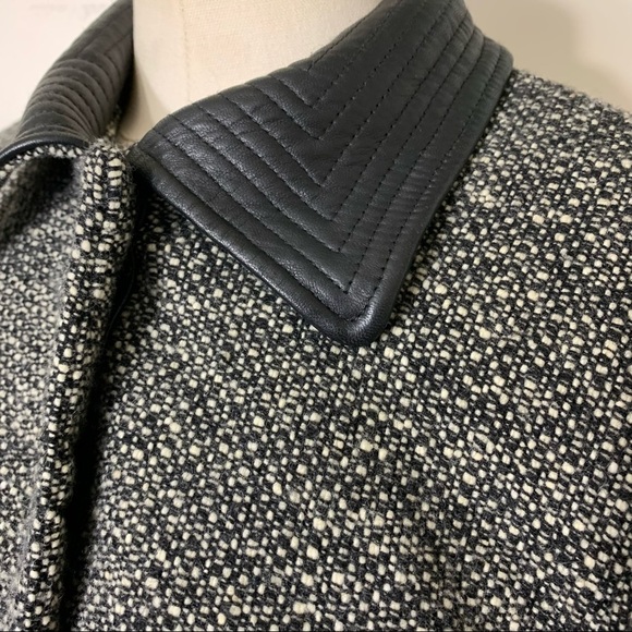 Jones New York Contemporary Black & White Lambs Wool Blend Pea Coat Jacket Sz 4 - Picture 6 of 15